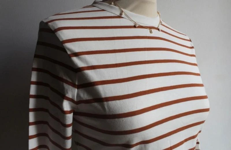 Camel and white striped long-sleeve top Kiabi – photo 3